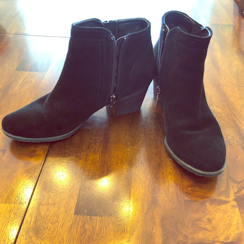 Black Suede Blondo Booties